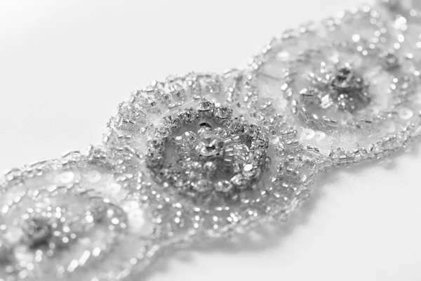 Foto Von Einem Hochzeitskleid Perlen Gürtel — Stockfoto