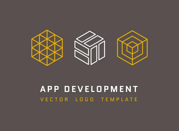 Technology, development, architecture, game studio vector logos set in line style