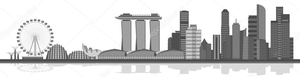 Singapore City Skyline Vector Illustration Stock Vector C Mssa