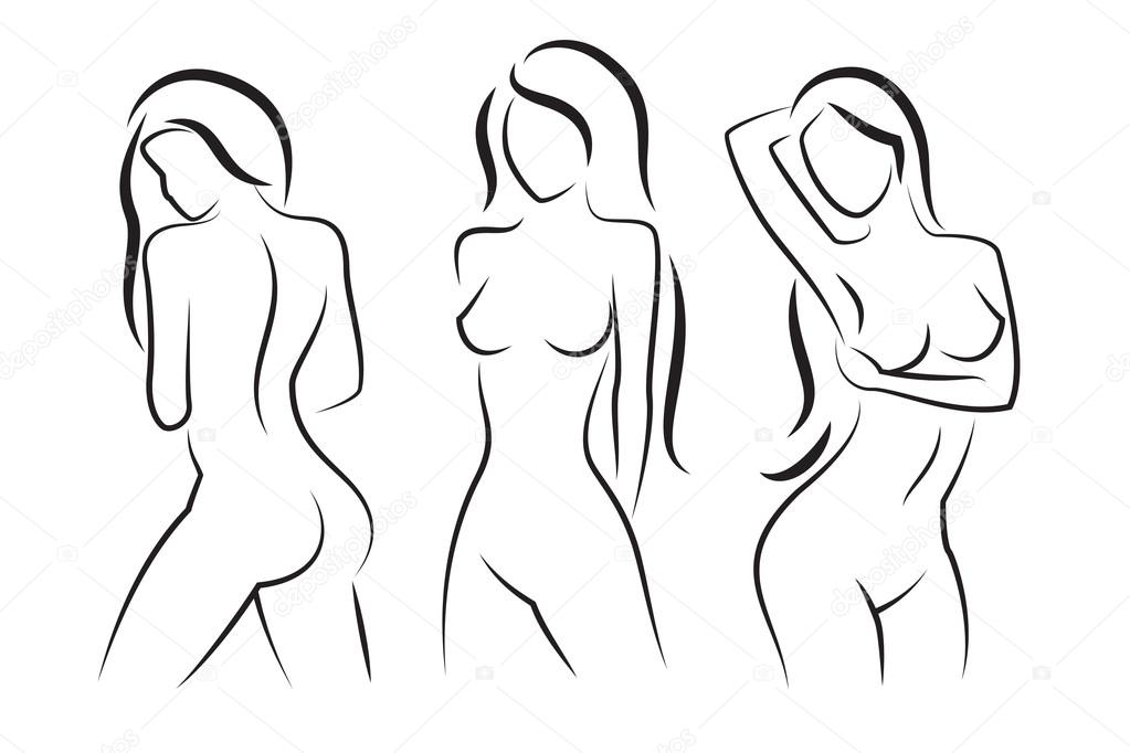 illustration of nude woman Ass hole tattoo