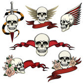 Reihe von Totenkopf-Gedenksymbolen