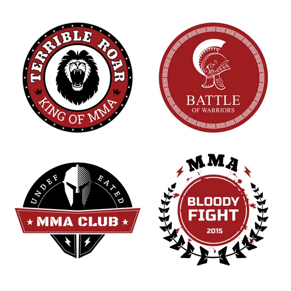 MMA Labels - Mixed Martial Arts Design Stock Illustration