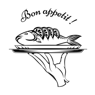 Bon Appetit fish design element