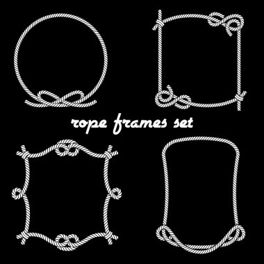 Rope Frames on Black Background vector Rope Frames on Black Background vector