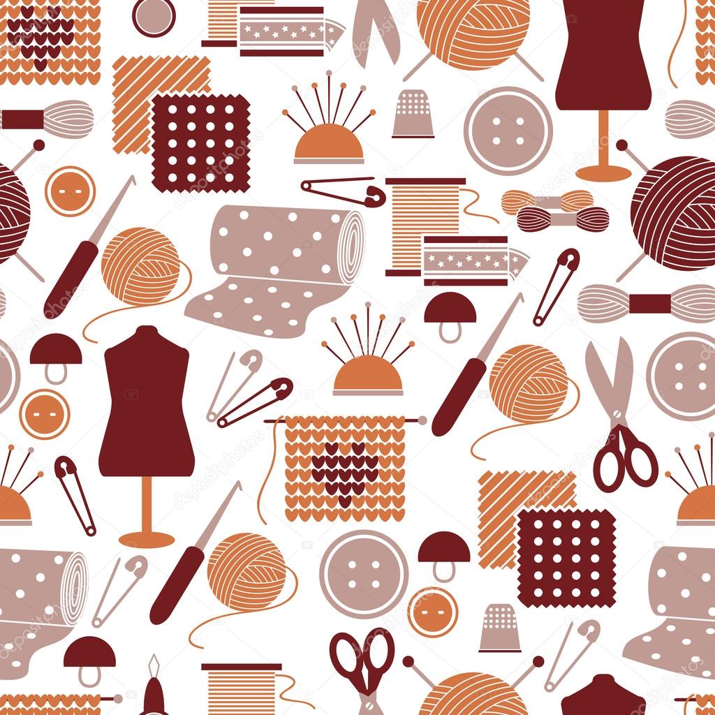 Sewing icons seamless pattern Stock Vector Image by ©K3star #60958889
