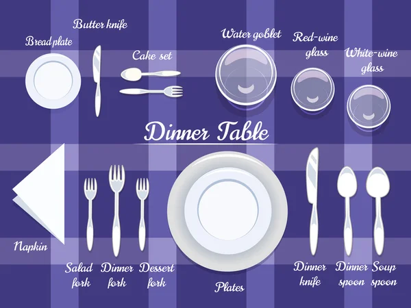 Cutlery on Dining Table — Stock Illustration Cutlery on Dining Table Vector Graphics