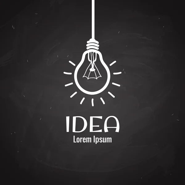 Light bulb idea logo on blackboard — Stock Illustration Light bulb idea logo on blackboard Stock Illustration