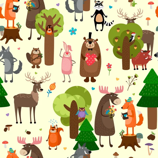 ᐈ Forest of animals stock vectors, Royalty Free forest animals