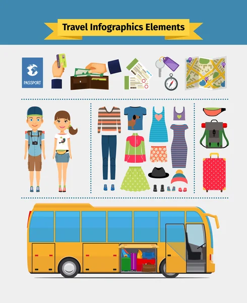 Travel infographics elements