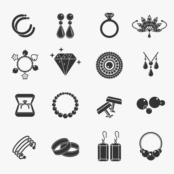 Jewelry silhouette | Jewelry vector silhouette icons set. Earrings with ...