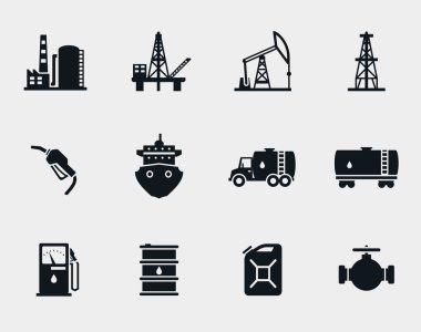 Petroleum and oil icons set