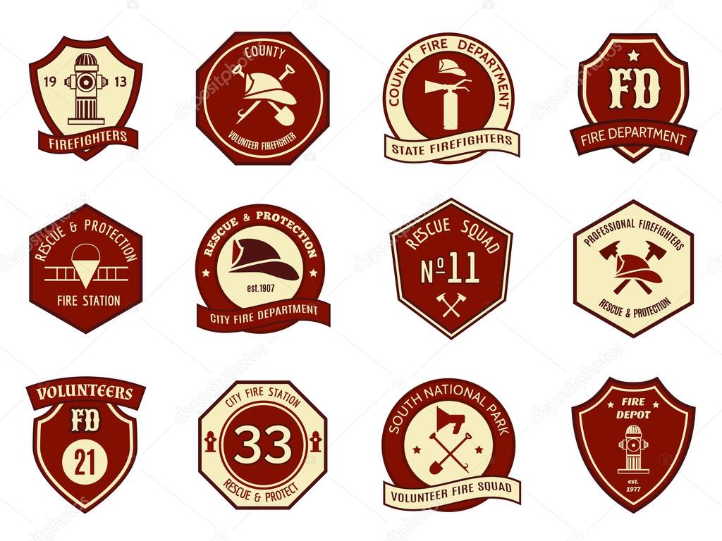 Fire department badge Vector Art Stock Images | Depositphotos