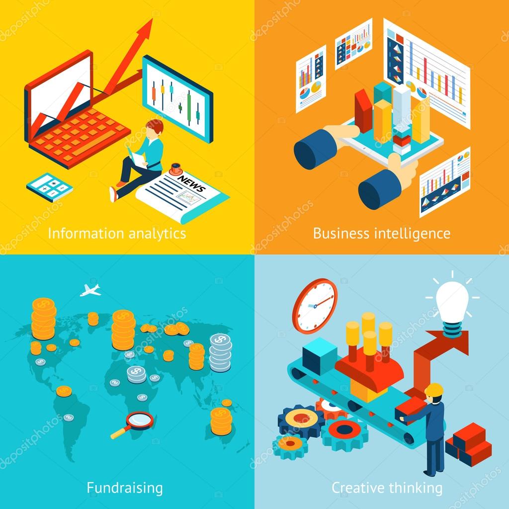 Business intelligence information analytics, fundraising and creative thinking Stock Vector Image by ©K3star #74833867 Business intelligence information analytics, fundraising and creative thinking Stock Vector Image by ©K3star #74833867