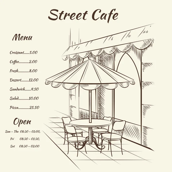 Hand drawn street cafe background Royalty Free Stock Vectors