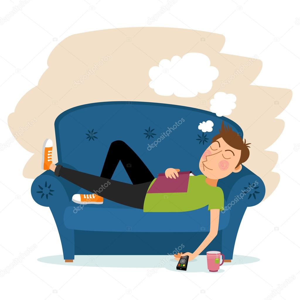 Man sleep on sofa Stock Vector Image by ©K3star #79775730