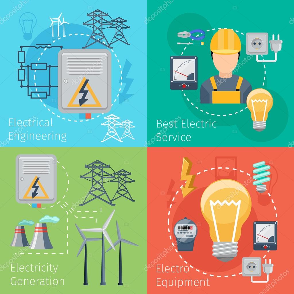 Electricity energy concepts vector set Stock Vector Image by ©K3star 86022210