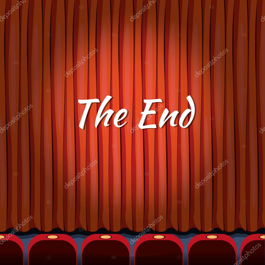 Movie ending screen vector concept background in cartoon ...