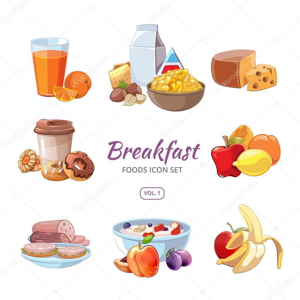 Breakfast food icons in cartoon style Stock Vector Image by ©K3star #93977290 Breakfast food icons in cartoon style Stock Vector Image by ©K3star #93977290