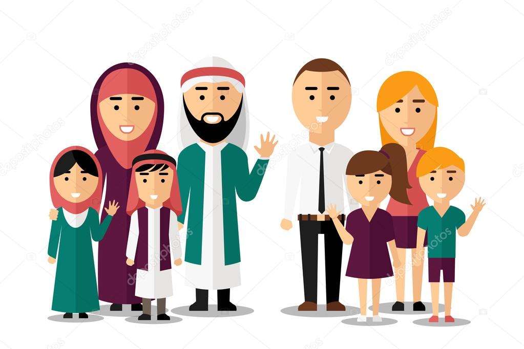 arab and european happy