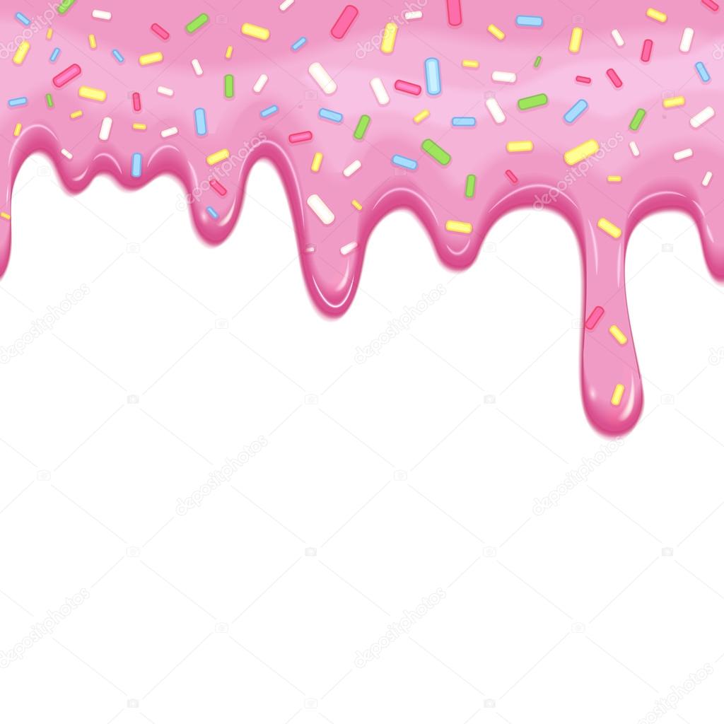Dripping pink doughnut seamless vector glaze — Stock Vector © MSSA