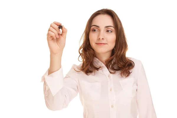 Young businesswoman with marker Royalty Free Stock Photos