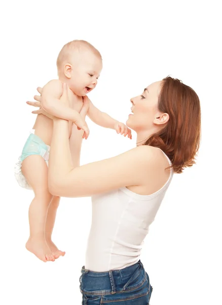 Imagen de madre feliz y bebé adorable —  Fotos de Stock