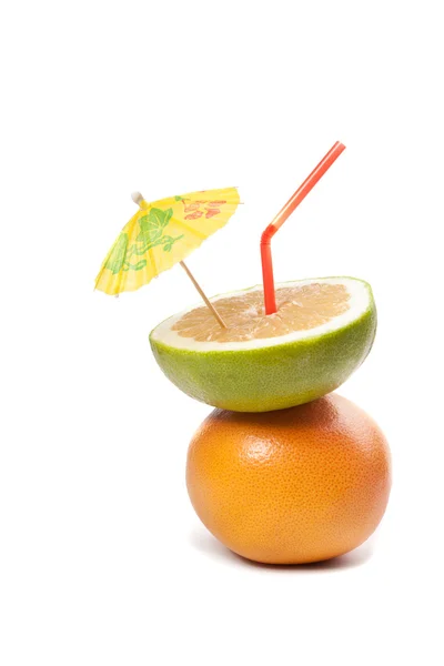 Foto van grapefruits healhty mix geïsoleerd op wit Rechtenvrije Stockafbeeldingen