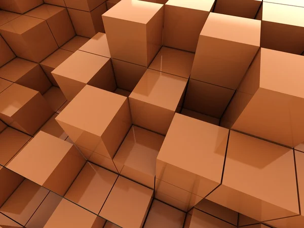 3d illustration of orange cubes — Stock Photo, Image