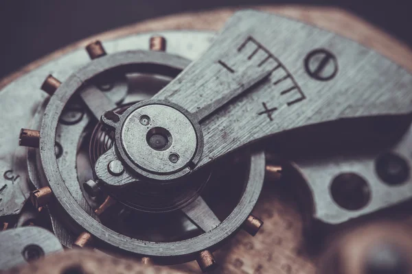 Clockwork . Close-up Of Old Clock Watch Mechanism — Stock Photo, Image
