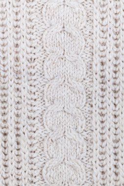 Beyaz örgü yün doku