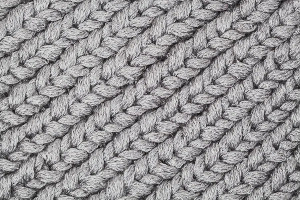 Grijs Gebreide Wol Textuur Achtergrond — Stockfoto