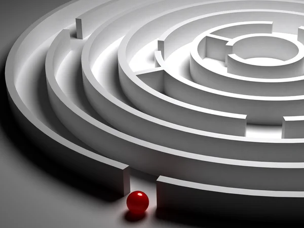 3D cirkulär labyrint — Stockfoto