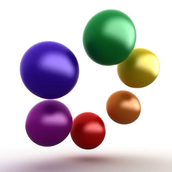 Colorful glossy balls on gray — Stock Photo, Image