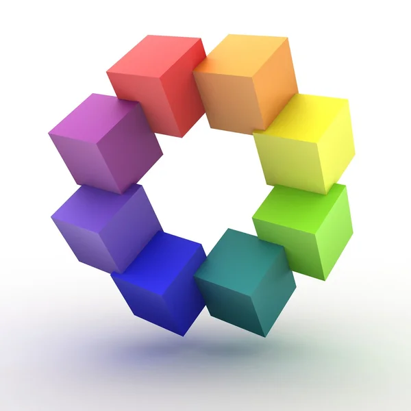 Colored cubes 3D — Stock Photo, Image