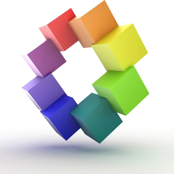 Renkli küpler 3d — Stok fotoğraf