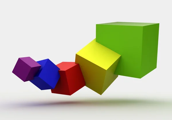 Cubi colorati 3D — Foto Stock