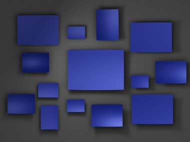 Mavi kağıt etiketleri. 3D render