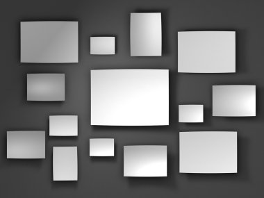 gri kağıt etiketleri. 3D render