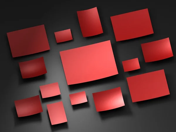 Rode papieren stickers. 3D render — Stockfoto