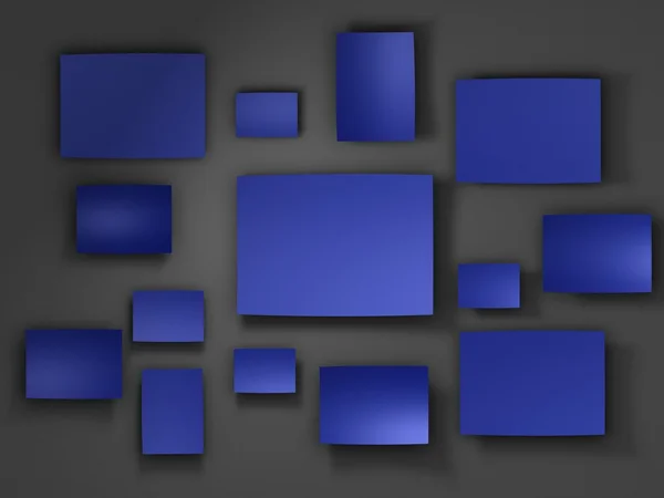 Blauw papier stickers. 3D render — Stockfoto