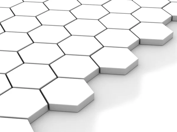 White background with hexagons and place — Stock Photo, Image