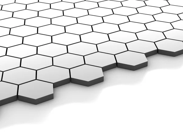 Black background with hexagons and place — Stock Photo, Image