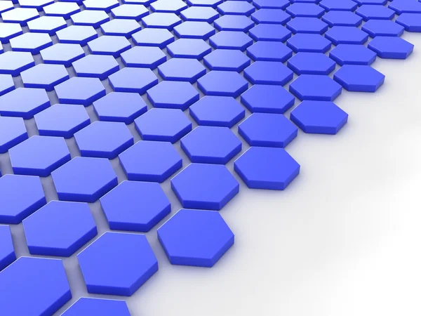 Синий металлический фон с шестиугольниками и место — стоковое фото