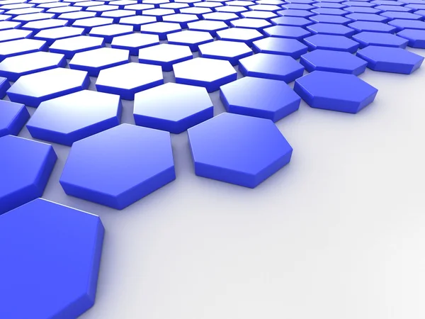 Blue metallic background with hexagons and place — Stock Photo, Image