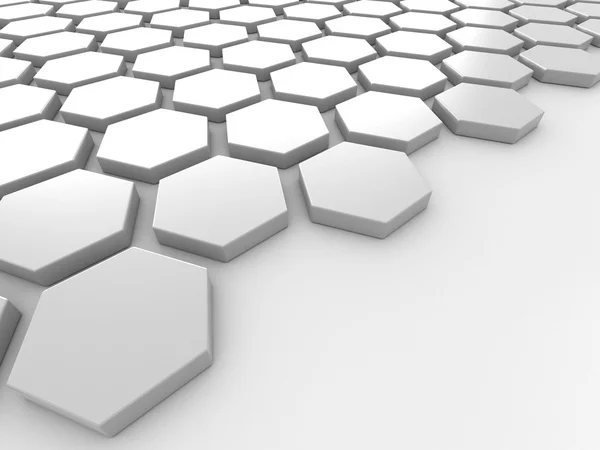 White background with hexagons and place — Stock Photo, Image