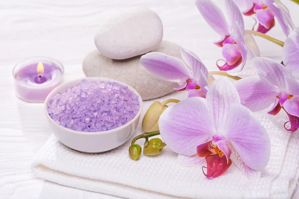 Spa y baño con orquídeas — Foto de Stock