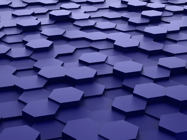 Hintergrund der 3d blauen Sechseckblöcke — Stockfoto