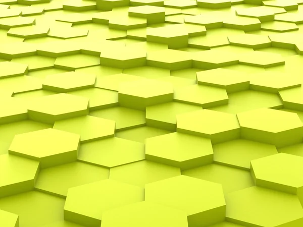 3 d の黄色の六角形ブロックの背景 — ストック写真