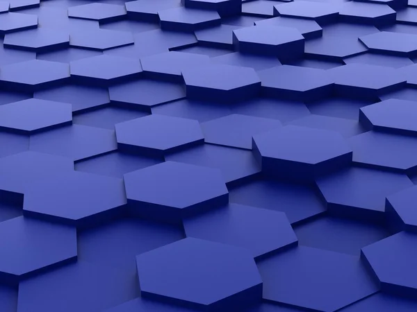Fundo de blocos de hexágono azul 3d — Fotografia de Stock