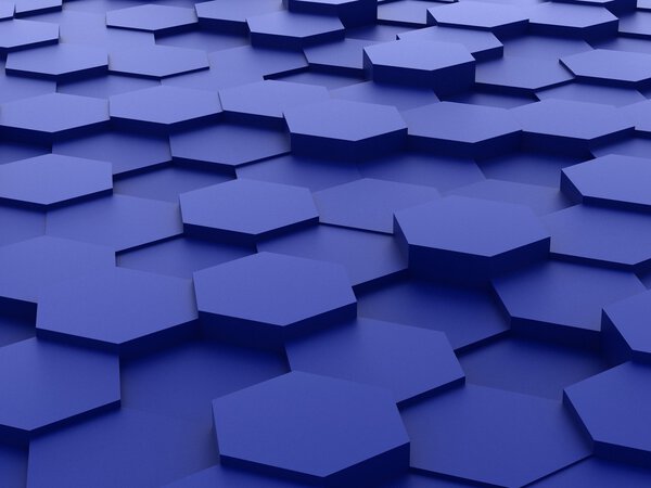 Abstract background of blue 3d hexagon blocks